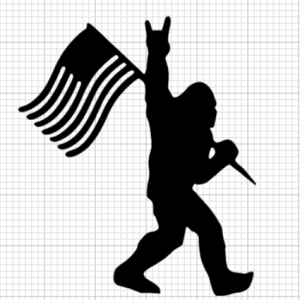 BIgfoot Carrying a Flag